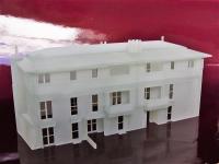 Scale model of building realized in minimum details