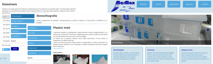 Screenshots sito web MarMax